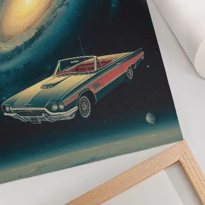 Plakát na zeď auto ve vesmíru