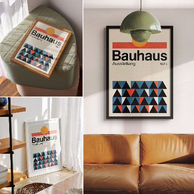 Nástěnný plakát Bauhaus grafika s oranžovým akcentem