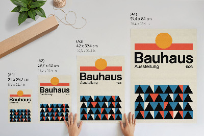 Nástěnný plakát Bauhaus grafika s oranžovým akcentem