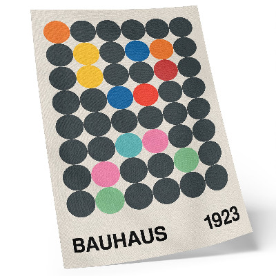 Plakát na zeď Geometrické černé kruhy, zářivé barvy, inspirace Bauhausu