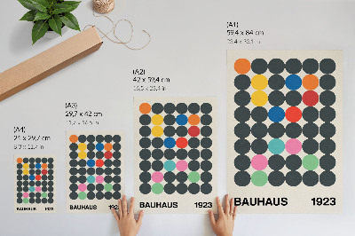 Plakát na zeď Geometrické černé kruhy, zářivé barvy, inspirace Bauhausu