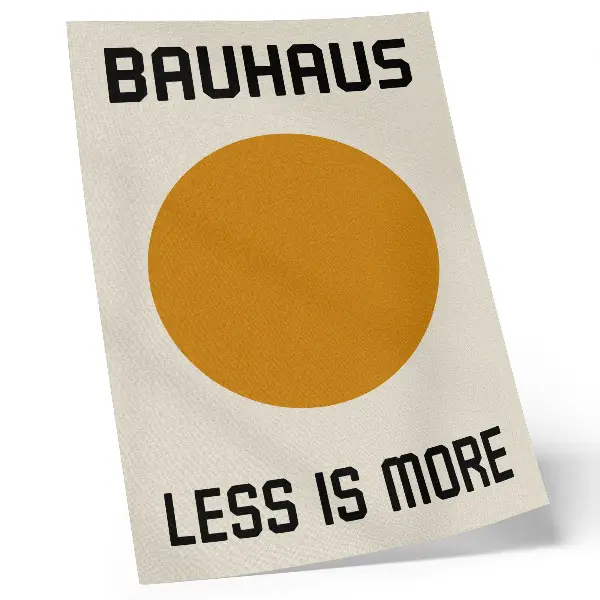 Plakát na zeď minimalistický kruh Bauhaus s krémovým pozadím