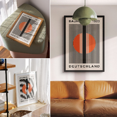 Plakát Geometrický motiv s kontrastem černé a oranžové