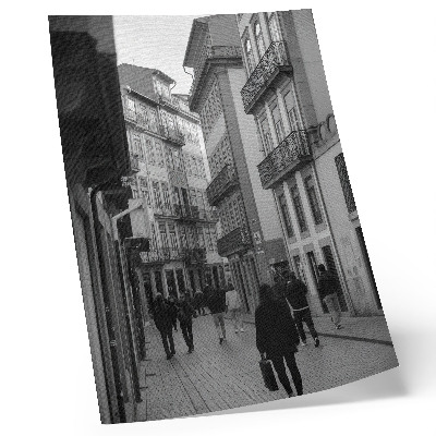 Plakát na zeď Pouliční černá a bílá architektura lidí