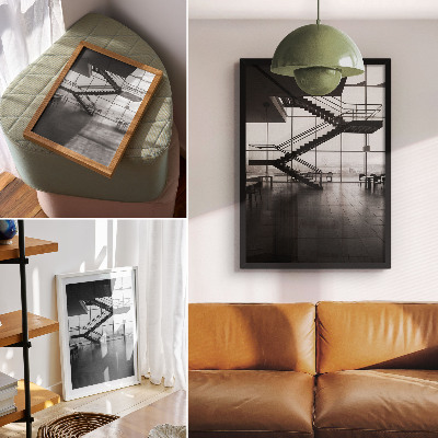 Plakát na zeď Moderní schodiště s geometrickou elegancí