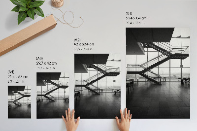 Plakát na zeď Moderní schodiště s geometrickou elegancí