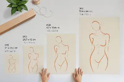 Dekorativní plakát minimalistická ilustrace ženské siluety v elegantním stylu