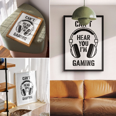Plakát na zeď Sluchátka s moderním sloganem Strong Contrast