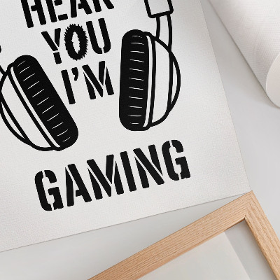 Plakát na zeď Sluchátka s moderním sloganem Strong Contrast