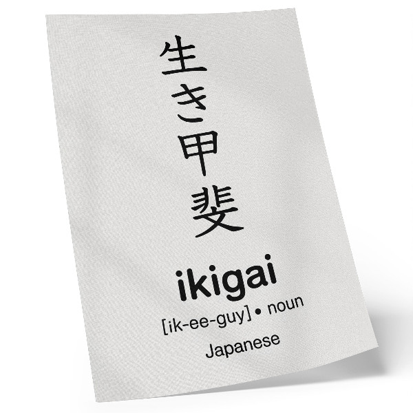 Dekorativní plakát Černobílé japonské znaky elegance moudrost
