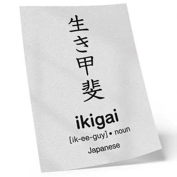 Dekorativní plakát černobílé japonské znaky s motivem elegance a moudrosti