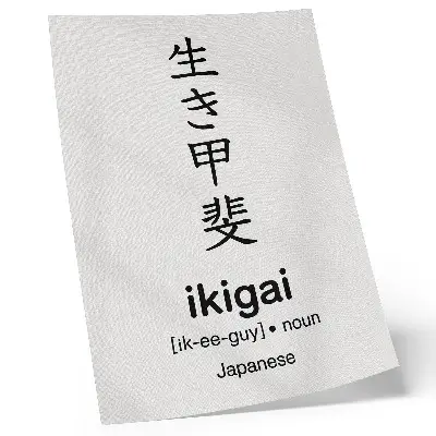 Dekorativní plakát černobílé japonské znaky s motivem elegance a moudrosti
