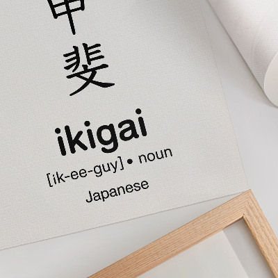 Dekorativní plakát Černobílé japonské znaky elegance moudrost