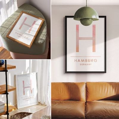 Plakát Minimalistické písmeno H moderní detaily pastelové odstíny