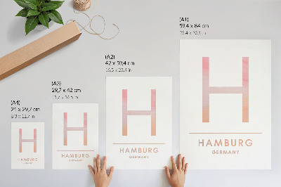 Plakát Minimalistické písmeno H moderní detaily pastelové odstíny