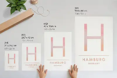 Plakát minimalistické písmeno H v moderním stylu s pastelovými detaily