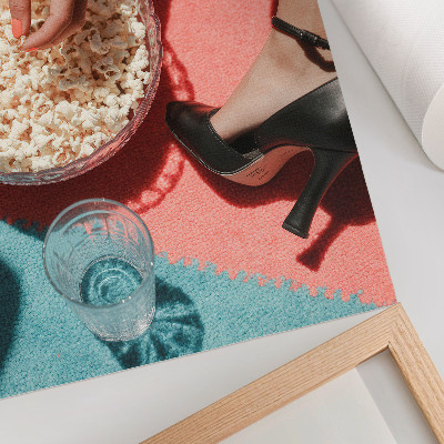 Dekorativní plakát Barevný koberec popcorn sklo elegantní postava