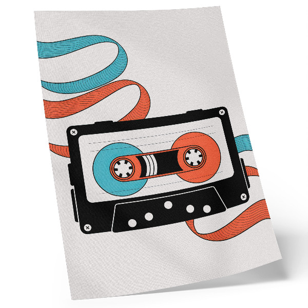 Nástěnný plakát Retro pop art kazeta s barevnými znaky