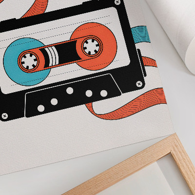 Nástěnný plakát Retro pop art kazeta s barevnými znaky