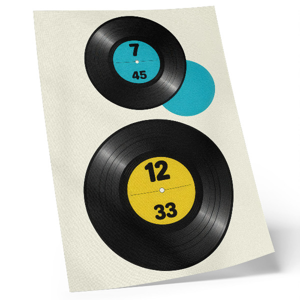 Plakát Moderní vinylové desky žluté tyrkysové