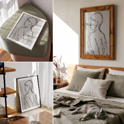 Plakátový obraz v jemném moderním stylu s nádechem šedé elegance pro pocit klidu