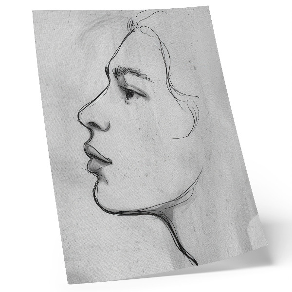 Dekorativní plakát Minimalistická moderní skica kontur obličeje