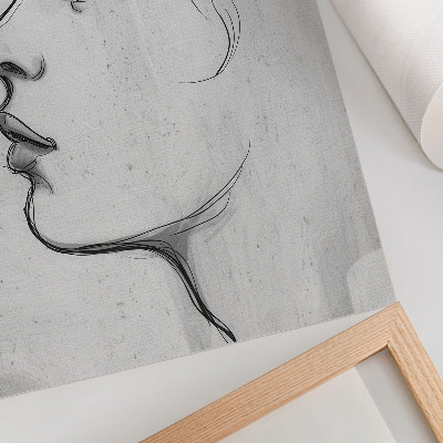Dekorativní plakát Minimalistická moderní skica kontur obličeje