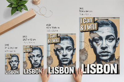 Plakát Motiv pouličního stylu s obličejem a motivačním nápisem