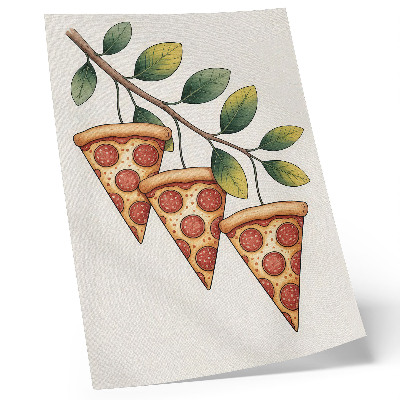 Dekorativní plakát Plátky pizzy na větvi stromu ve veselých barvách