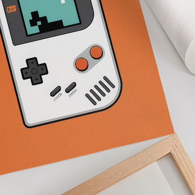 Nástěnný plakát Retro konzole pixel obrazovky oranžové pozadí