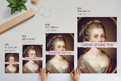 Plakát Portrét ženy hrající si s typografickou klasikou