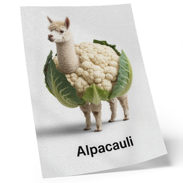 Plakát Neobvyklá kombinace alpaky a květáku