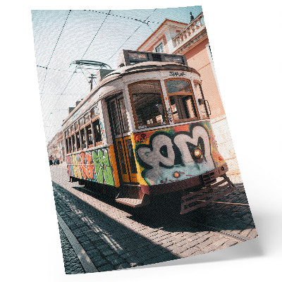 Plakát na zeď Tramvajové graffiti městské ulice architektura