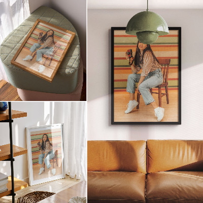 Dekorativní plakát Retro inspirace pozitivní vibrace vodorovné pruhy