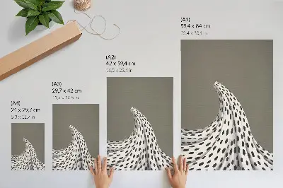 Nástěnný plakát minimalistický vzor s černými tečkami na béžovém pozadí