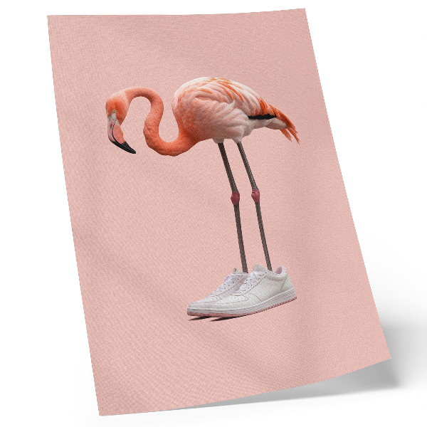 Plakát Flamingo růžové sportovní boty růžové pozadí