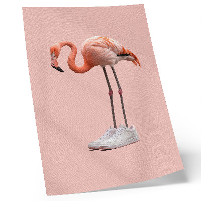 Plakát Flamingo růžové sportovní boty růžové pozadí