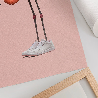 Plakát Flamingo růžové sportovní boty růžové pozadí