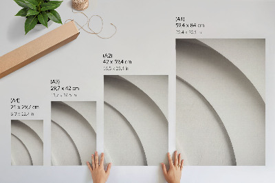 Dekorativní plakát Minimalistická kompozice s bílými křivkami