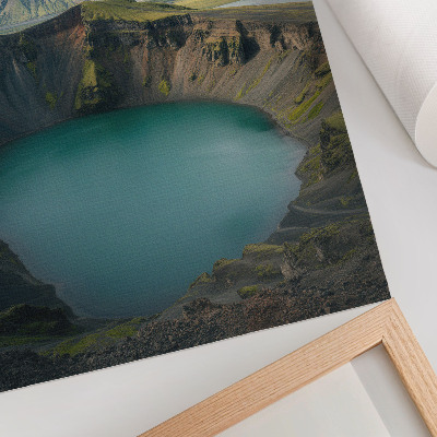 Nástěnný plakát Tyrkysové jezero, hory, krásné mraky