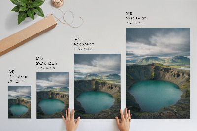 Nástěnný plakát Tyrkysové jezero, hory, krásné mraky