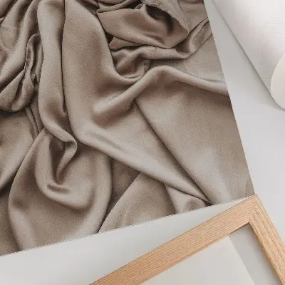 Plakát na zeď béžový materiál s jemnými záhyby pro útulnou atmosféru