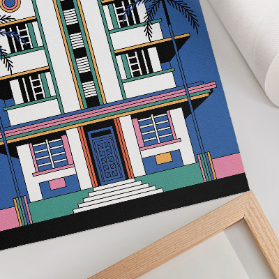 Plakát na zeď Art deco tropické barvy palmy energie Miami