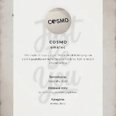 Nástěnný plakát s humorným textem v minimalistickém kontrastním stylu