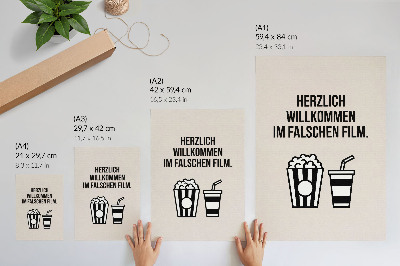 Plakát Smysluplný text ikonografie kino béžové pozadí