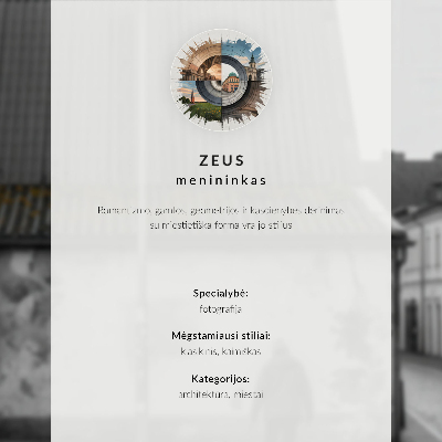 Plakát na zeď Úzká ulice, činžovní domy, věž, modrý kabát