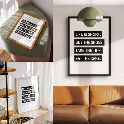 Plakátový obraz písmena na černém pozadí s inspirující typografií