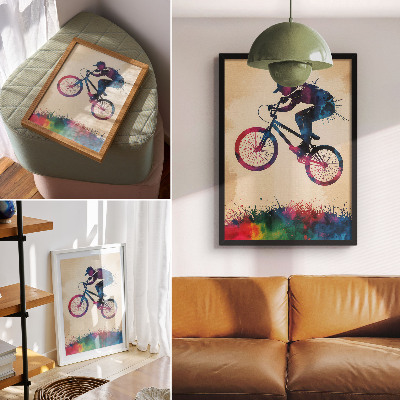 Plakátový obraz Cyklista dynamické barvy moderní akce