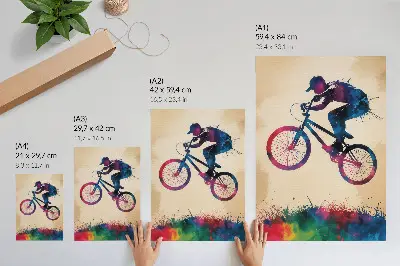 Plakátový obraz cyklista v dynamických moderních barvách