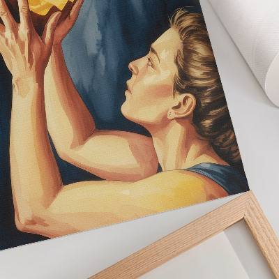 Nástěnný plakát Oranžová dýně tmavě modré pozadí surrealismus